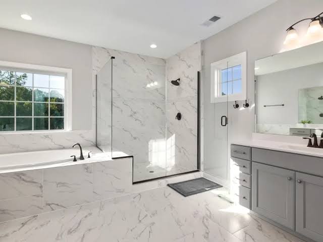 Washroom wooden floor