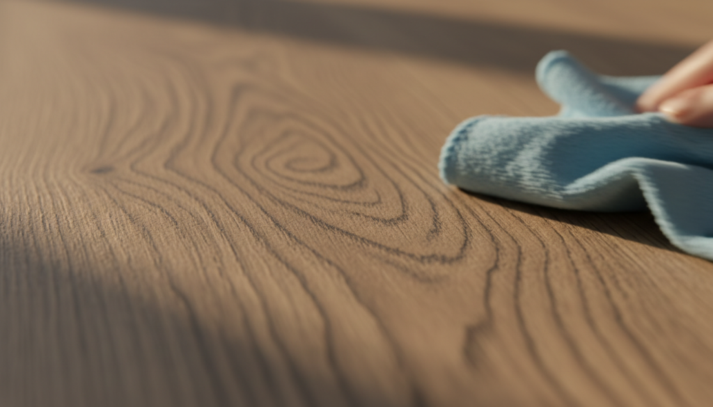 close-up of pvc-free flooring texture and grain detail